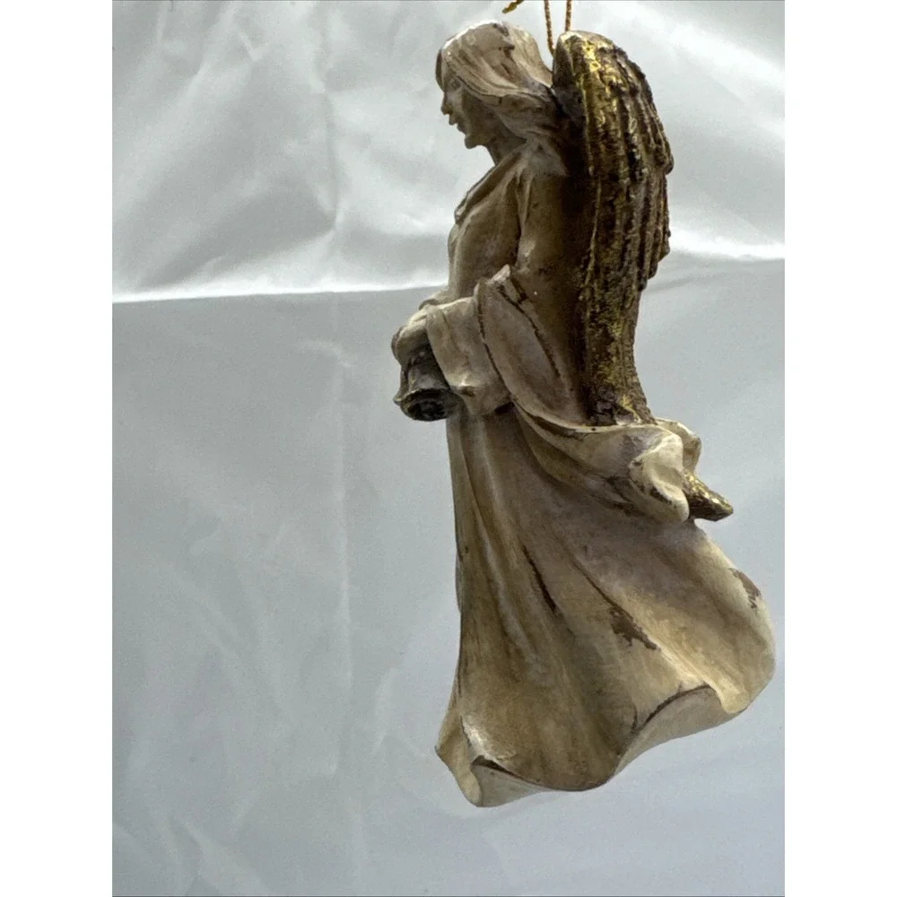 Schurman‎ Retail Group 2 Gold Distressed Christmas Angel Ornaments